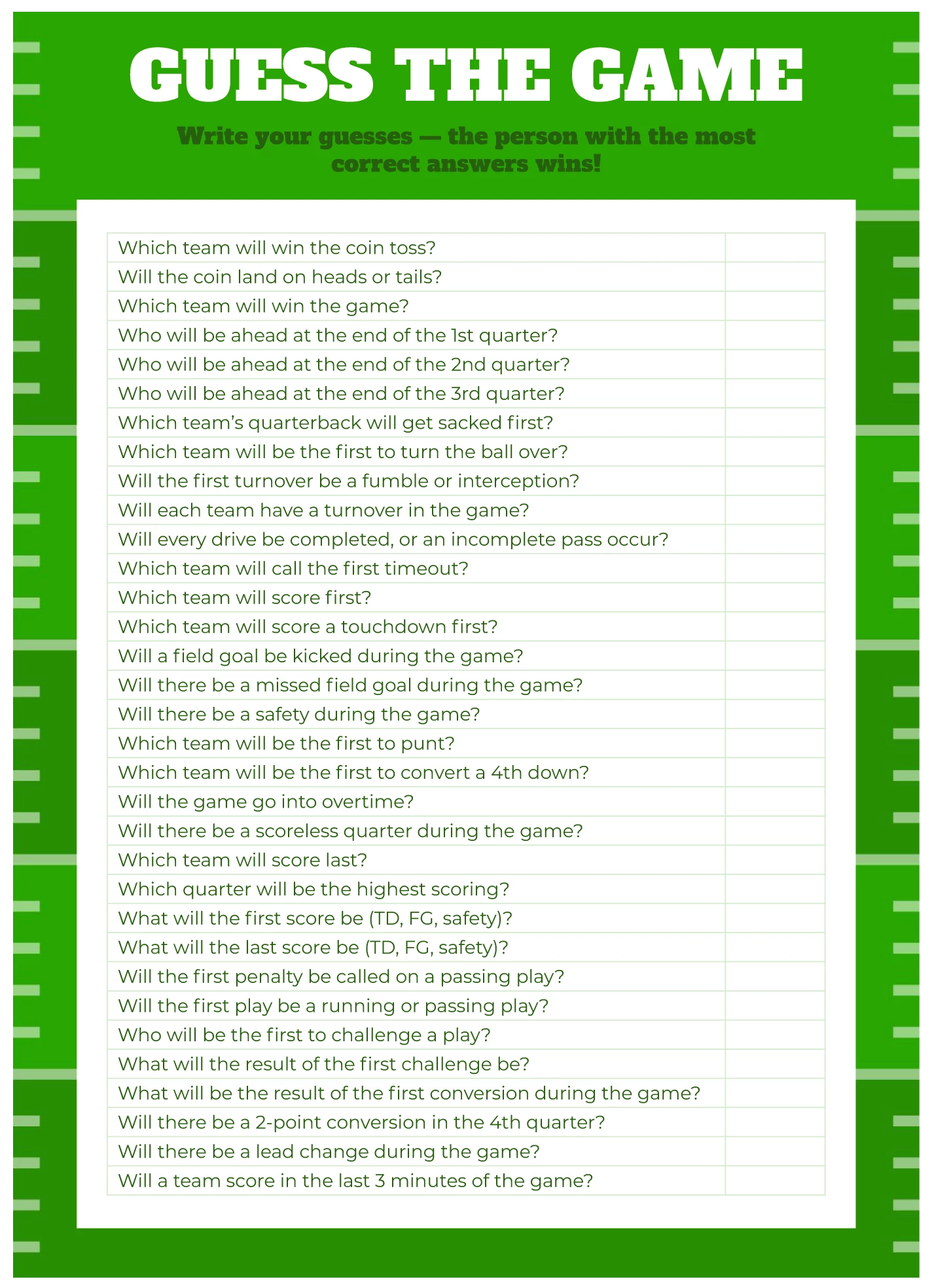 super bowl guessing game free google docs template - gdoc.io